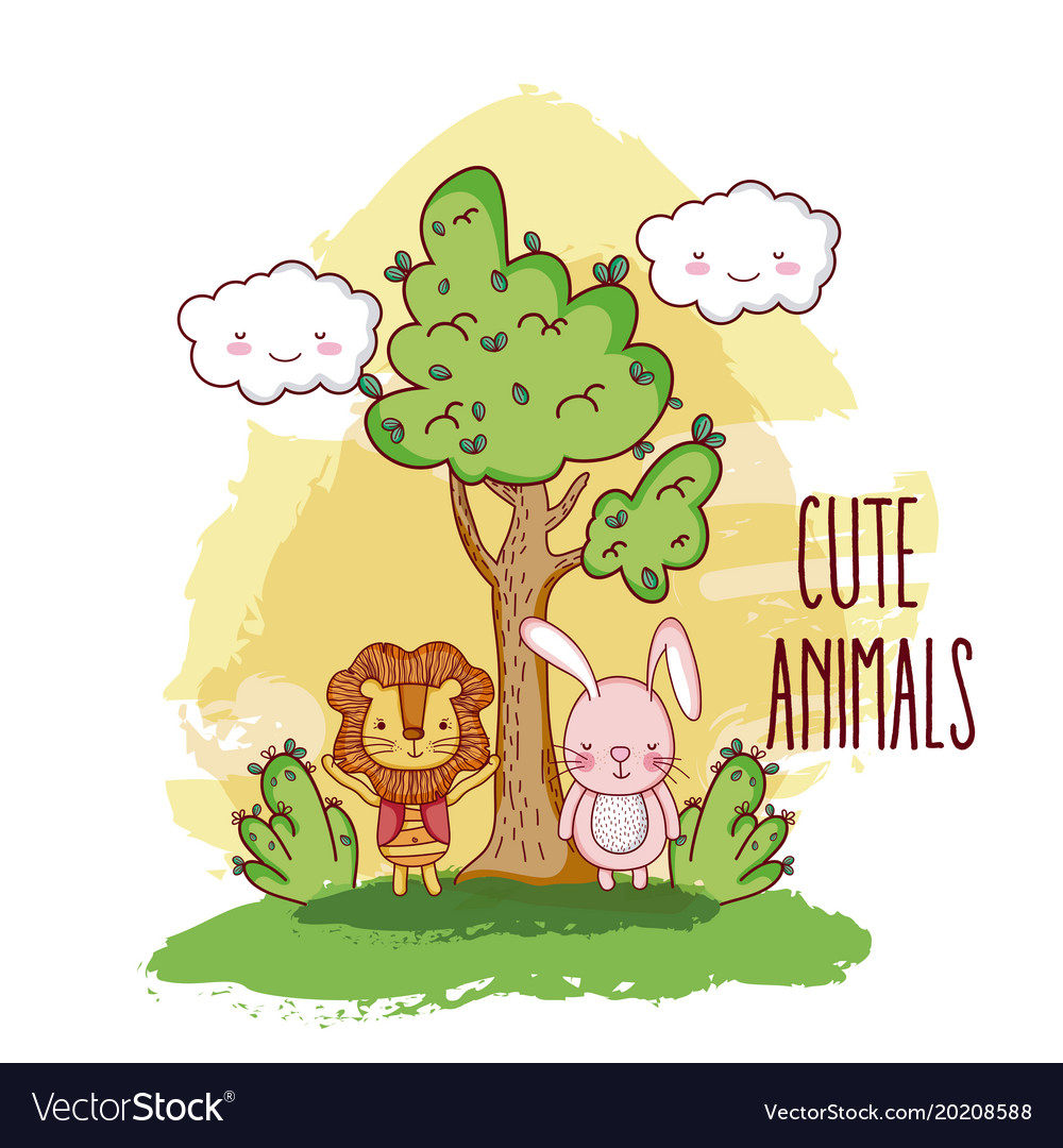 Cute animals in the forest