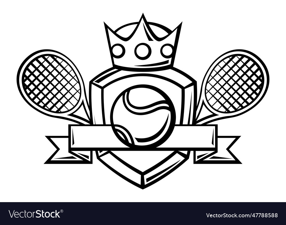 Emblem with tennis symbols sport club label