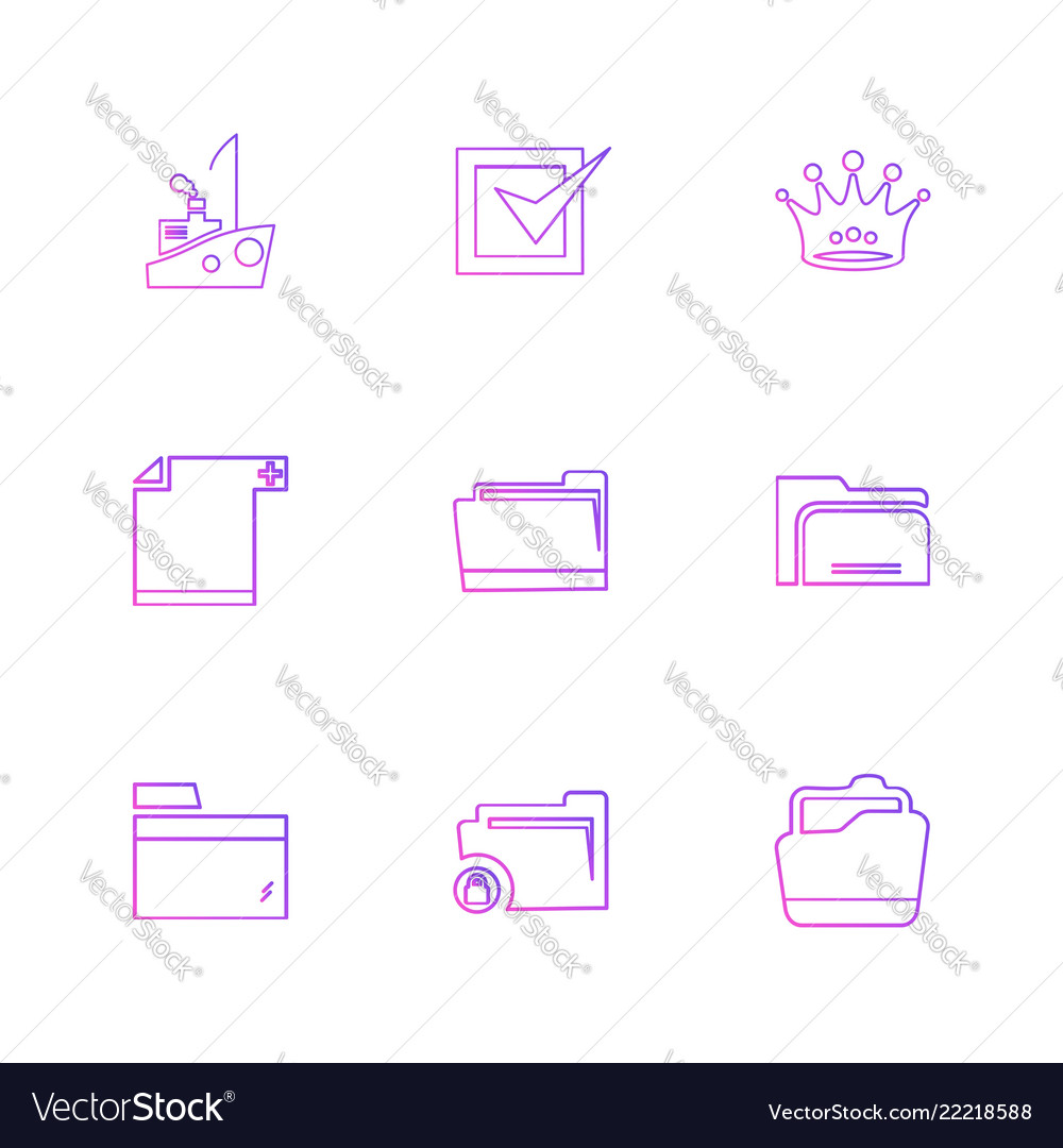 Folder files directory search code eps icons