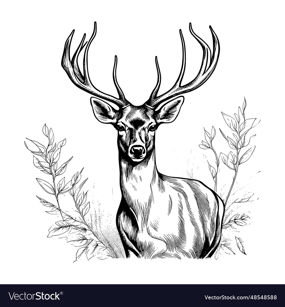 Graphic animal black and white Royalty Free Vector Image