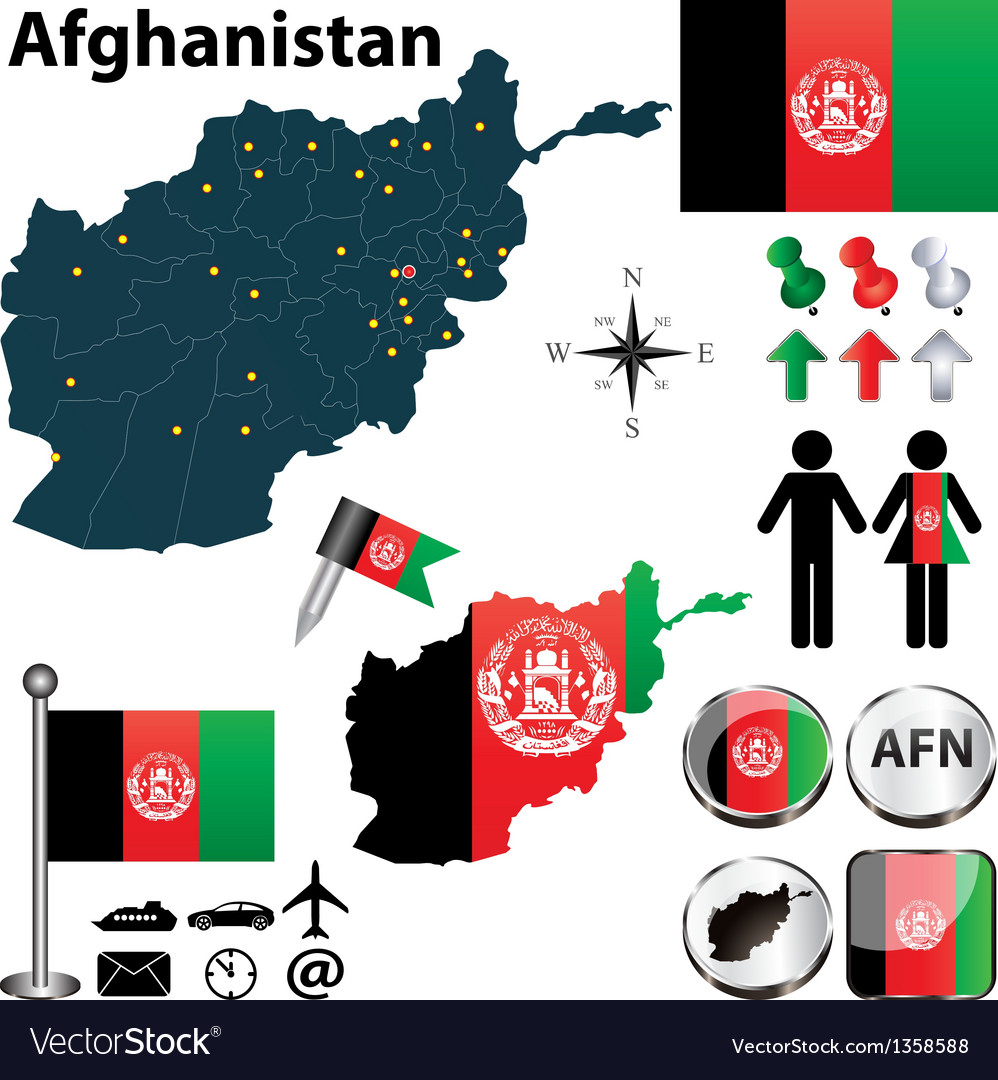 Map Of Afghanistan Royalty Free Vector Image - VectorStock