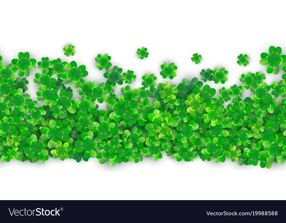 Patricks Day Clover Heap Seamless Pattern