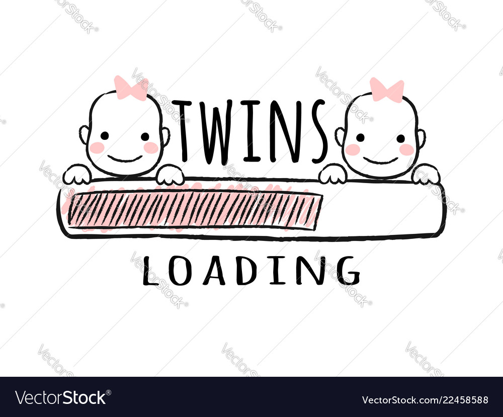 Progress bar with inscription - twins loading vector image Progress bar with inscription - twins loading