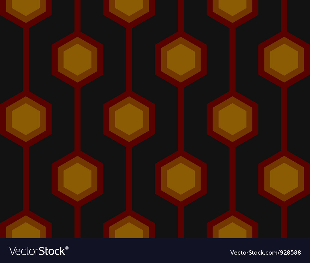 Red Hexagon Retro Tile Pattern