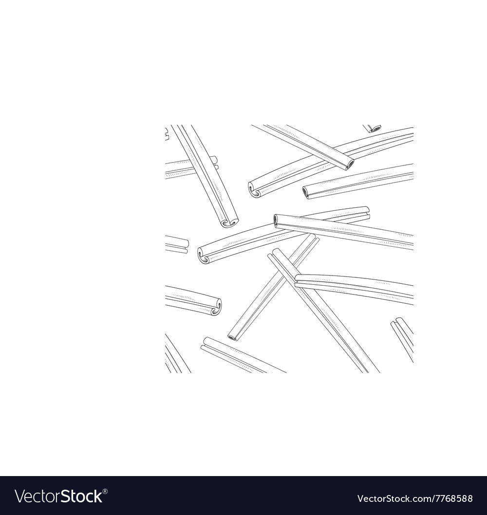 Seamless pattern with sketchy cinnamon painted