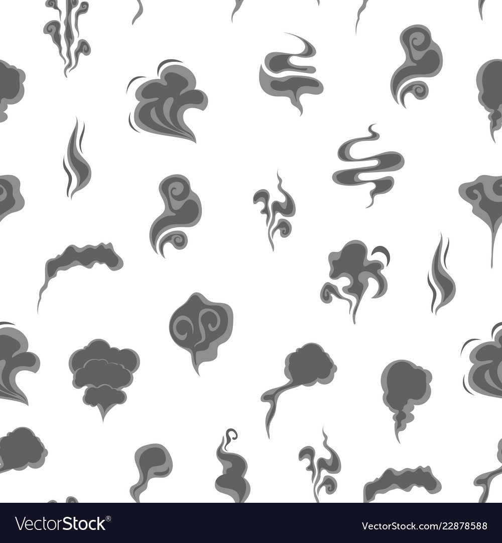 Silhouette smoke element seamless pattern Vector Image