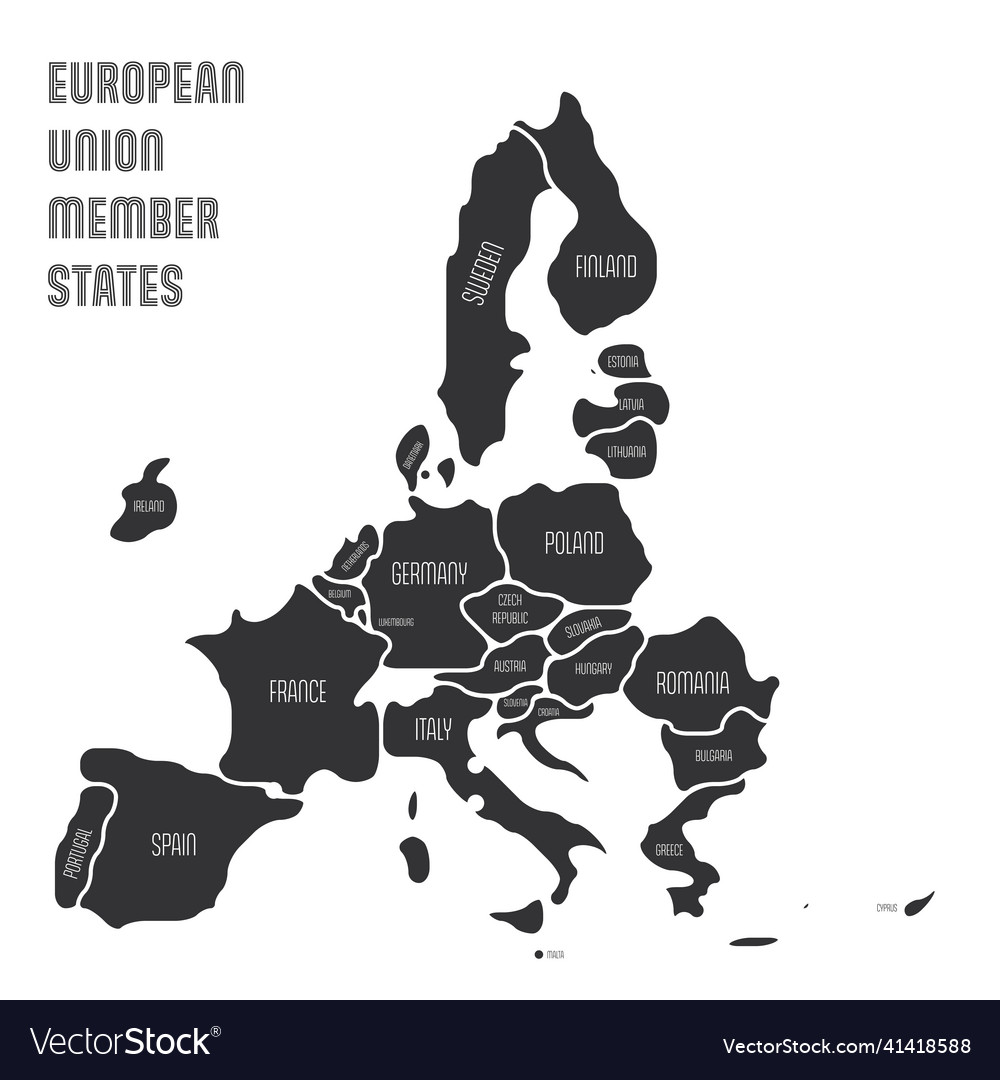 Simplified smooth map of eu vector image Simplified smooth map of eu