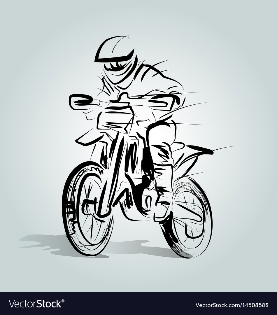 Motorbike rider vector drawing