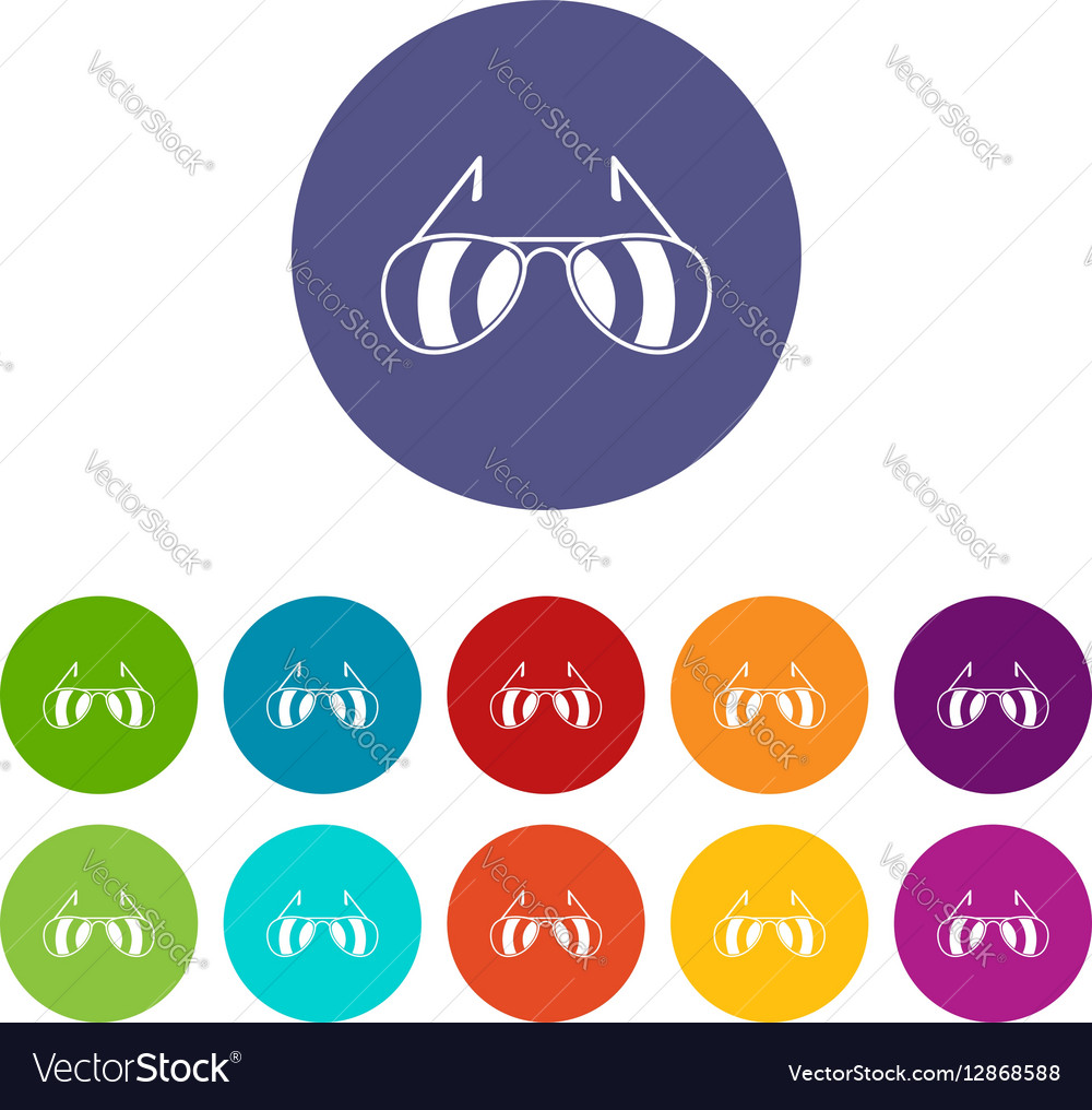 Sunglasses set icons Royalty Free Vector Image