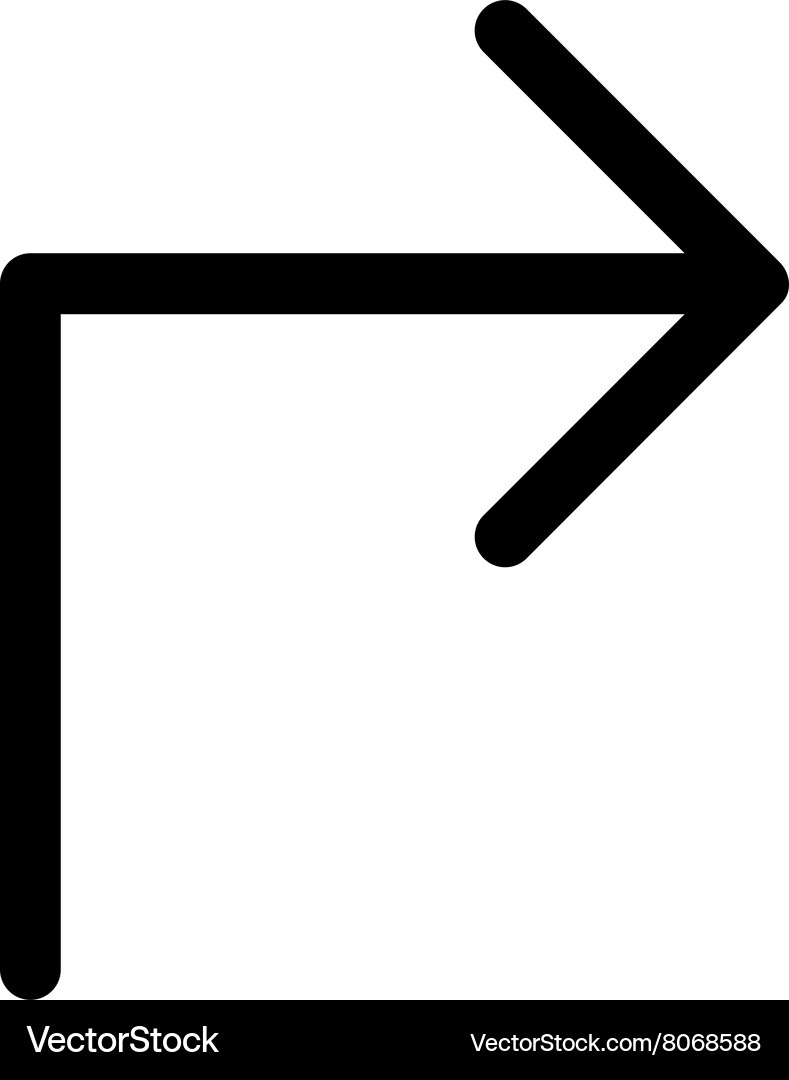 Turn right flat icon Royalty Free Vector Image