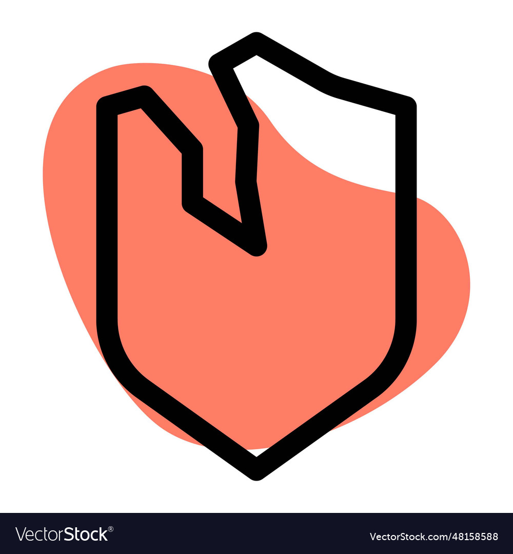 Unusual internet activity shield cracked Vector Image