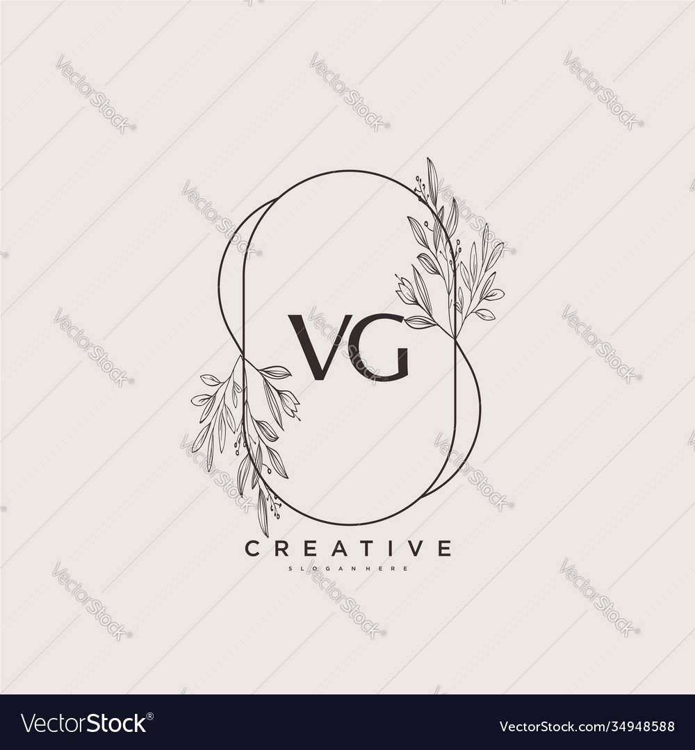 Vg beauty initial logo art handwriting