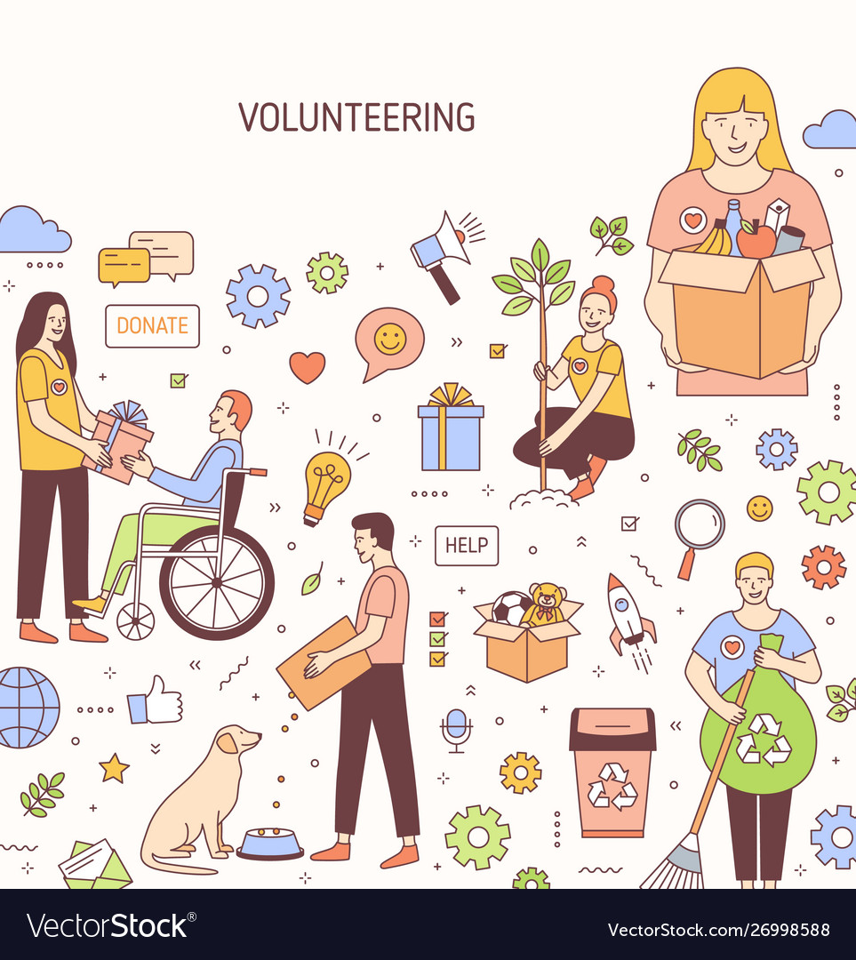 Volunteering banner design altruistic