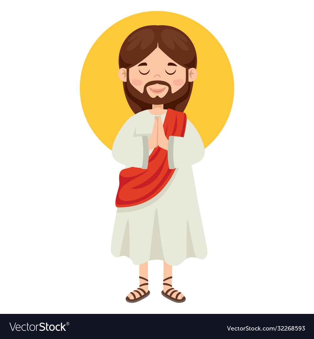 Jesus Christ Drawing Isolated on White... - Stock Illustration [74759579] -  PIXTA