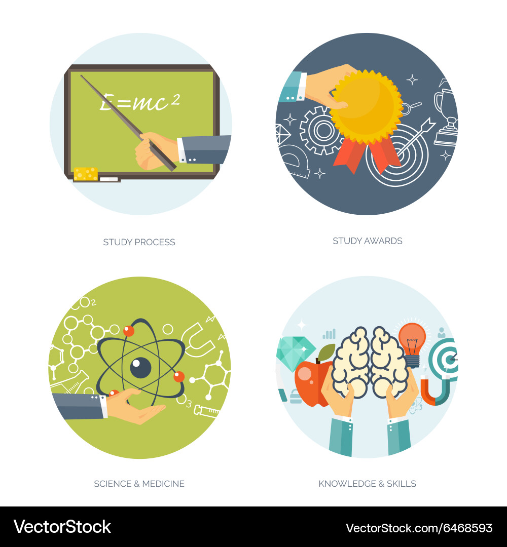 Flat backgrounds set Royalty Free Vector Image
