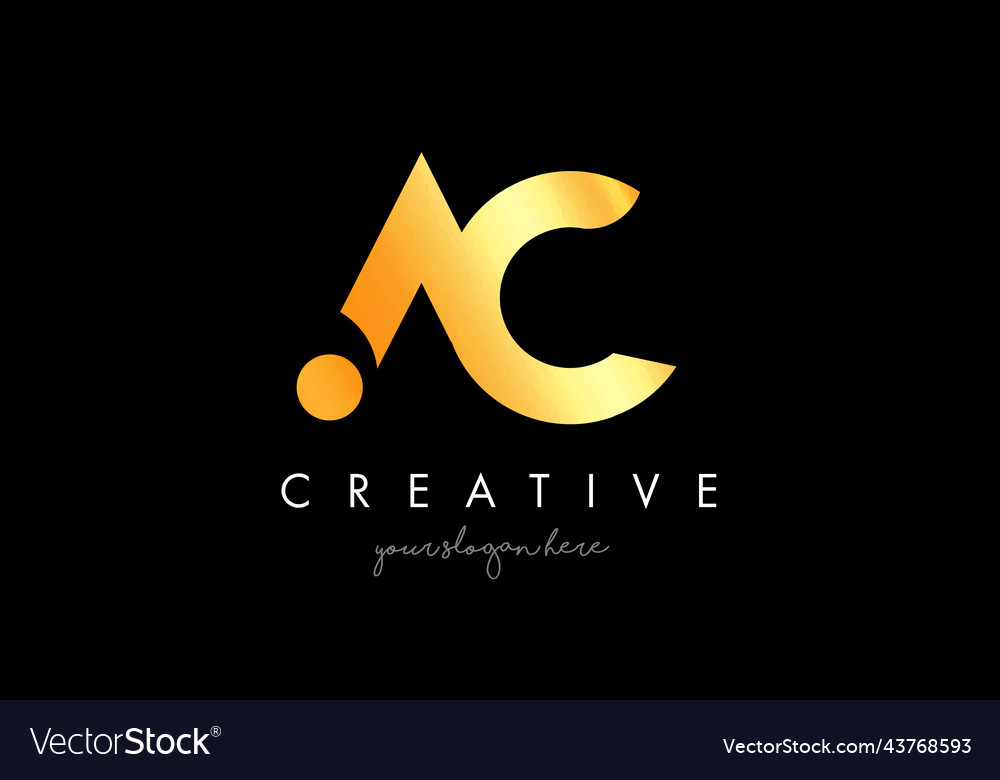 Golden gold ac Buchstaben Logo Design mit kreativen