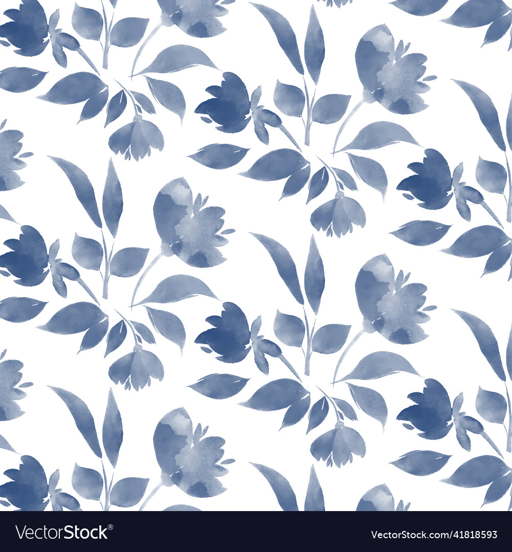 Hand painted floral watercolour pattern design Vector Image