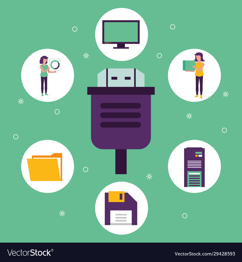 Hdmi wire connection with set devices electronics vector image Hdmi wire connection with set devices electronics