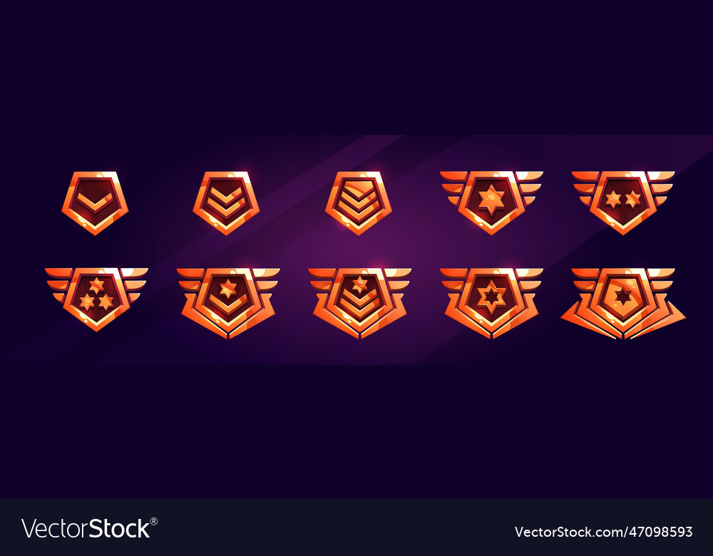 Military rank badges army insignia icons Vector Image