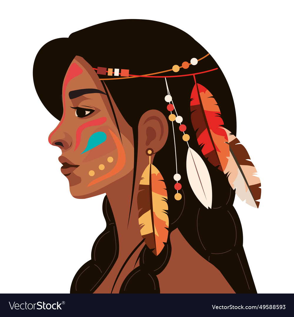 Native american girl character Royalty Free Vector Image