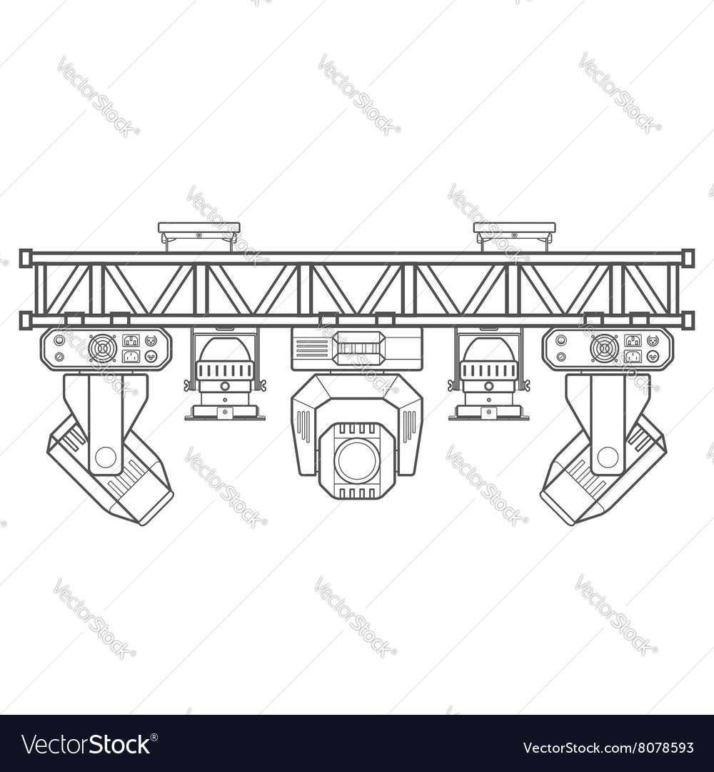 Outline Stage Metal Truss Concert Lighting Vector Image Metal Truss Concert Lighting Vector Image