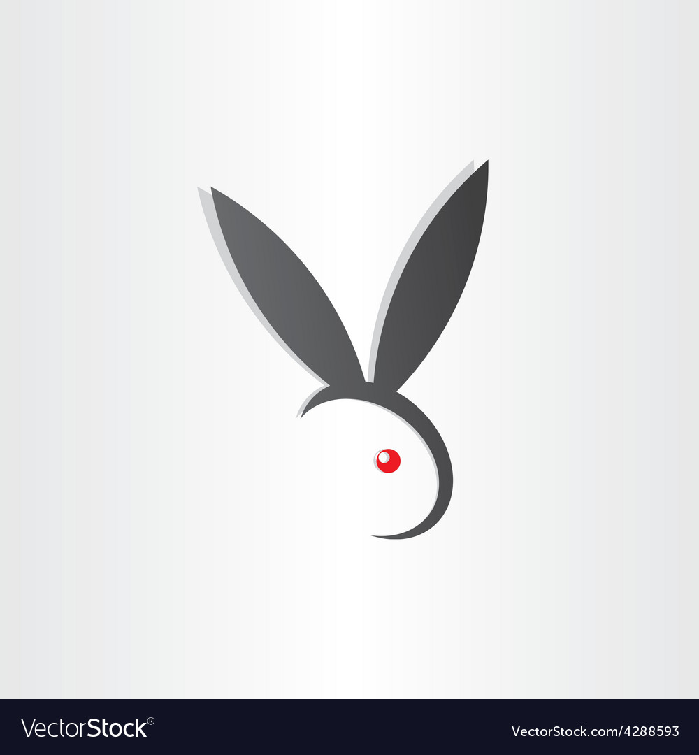 Rabbit easter egg icon abstract simple design