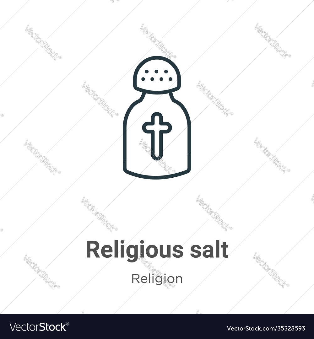 Religious salt outline icon thin line black