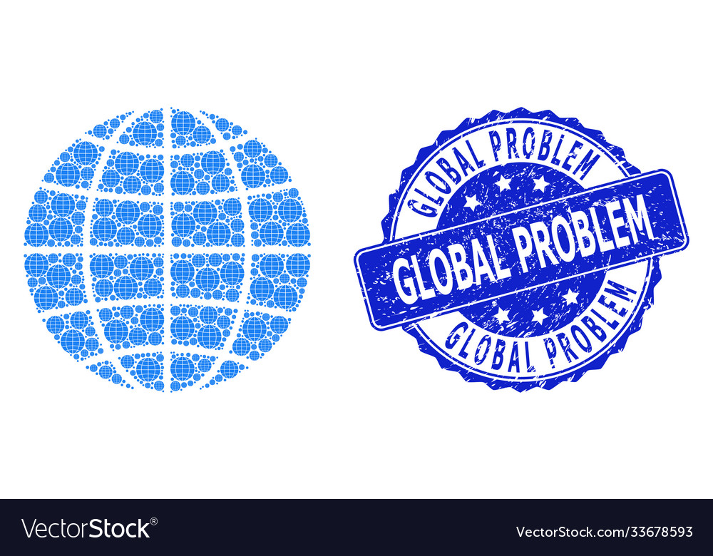 Scratched global problem round stamp and recursive