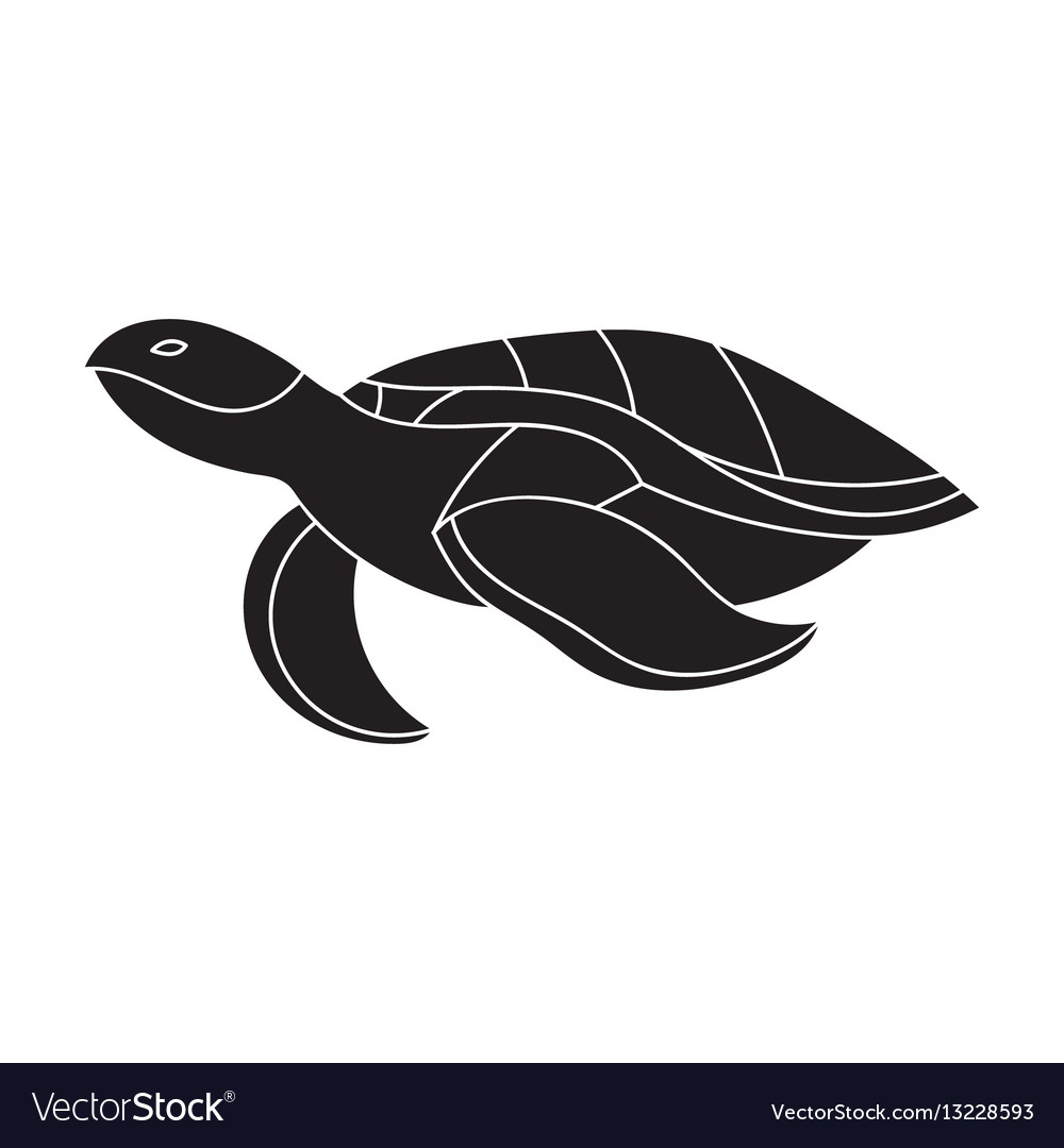 Sea turtle icon in black style isolated on white Vector Image