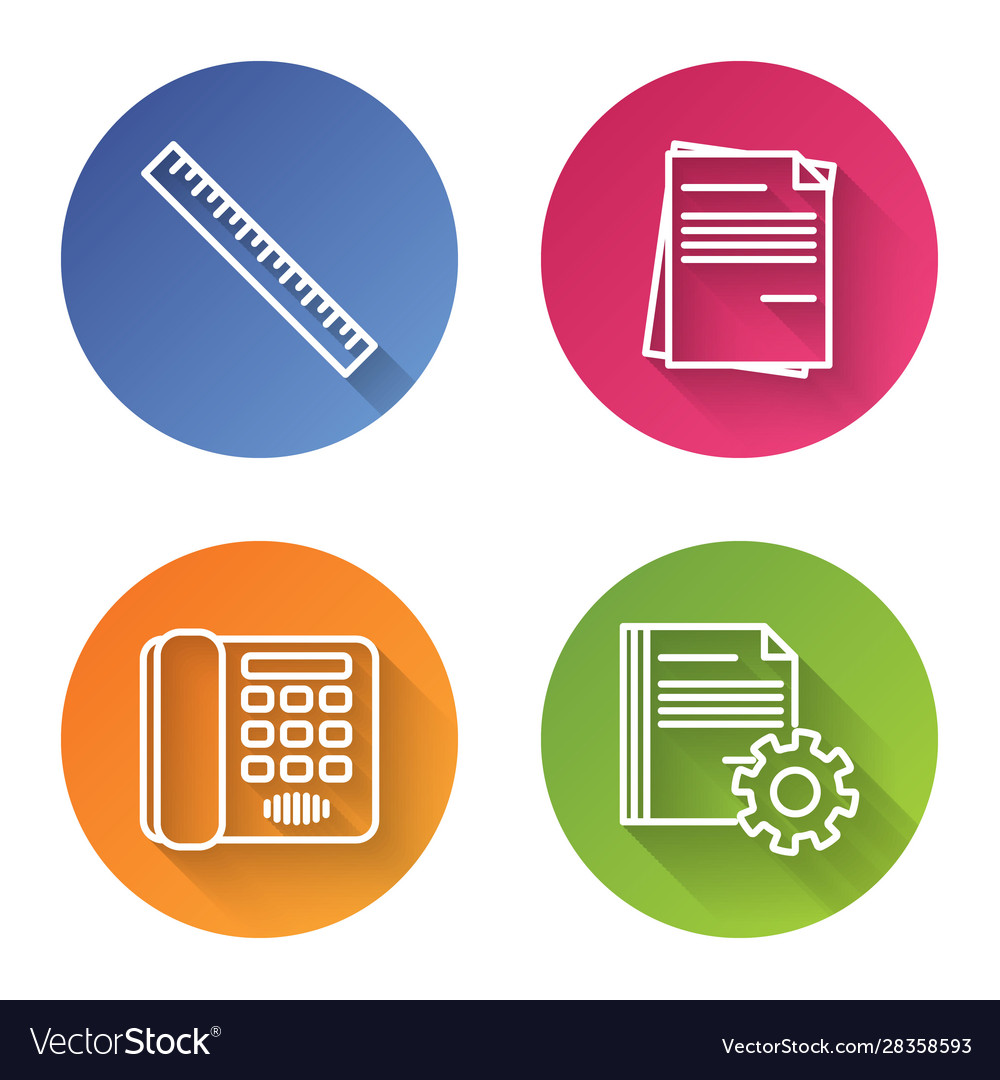 Set line ruler file document telephone