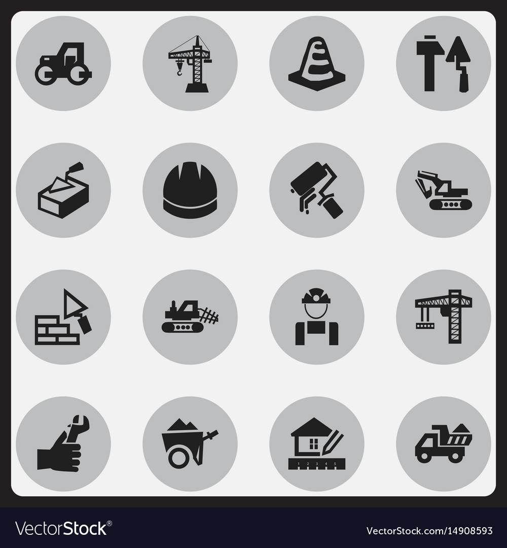 Set of 16 editable structure icons includes