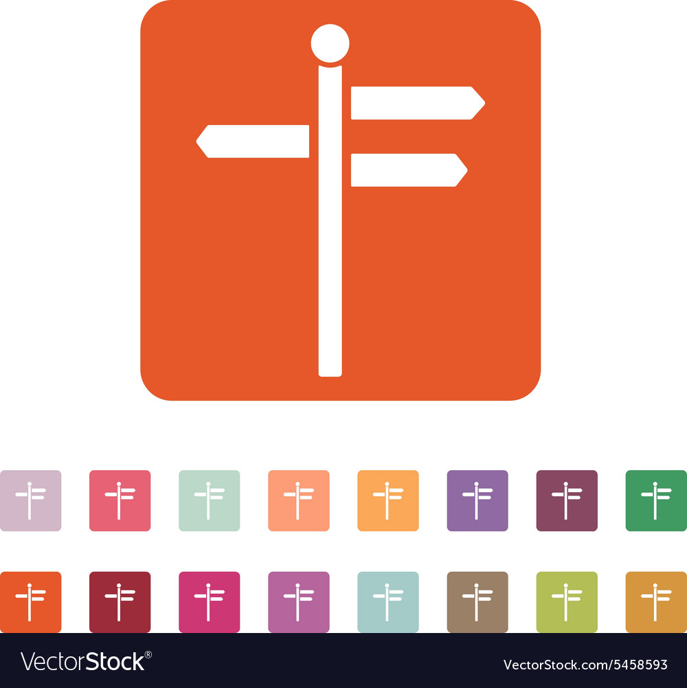 Signpost icon pointer symbol flat