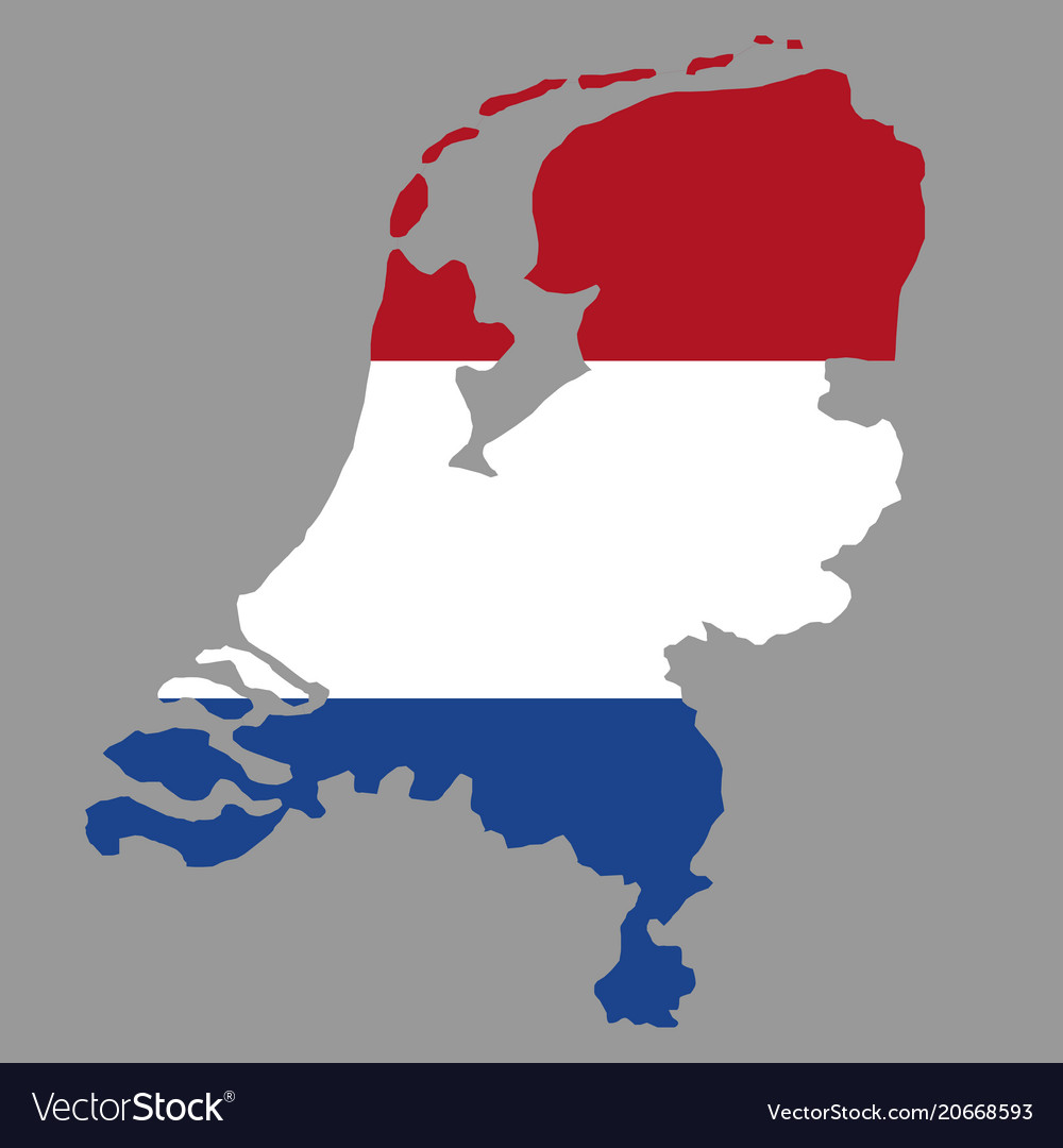 Silhouette country borders map netherlands on Vector Image