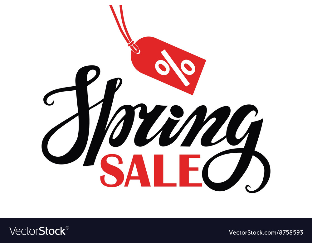 Spring salelettering on white background Vector Image