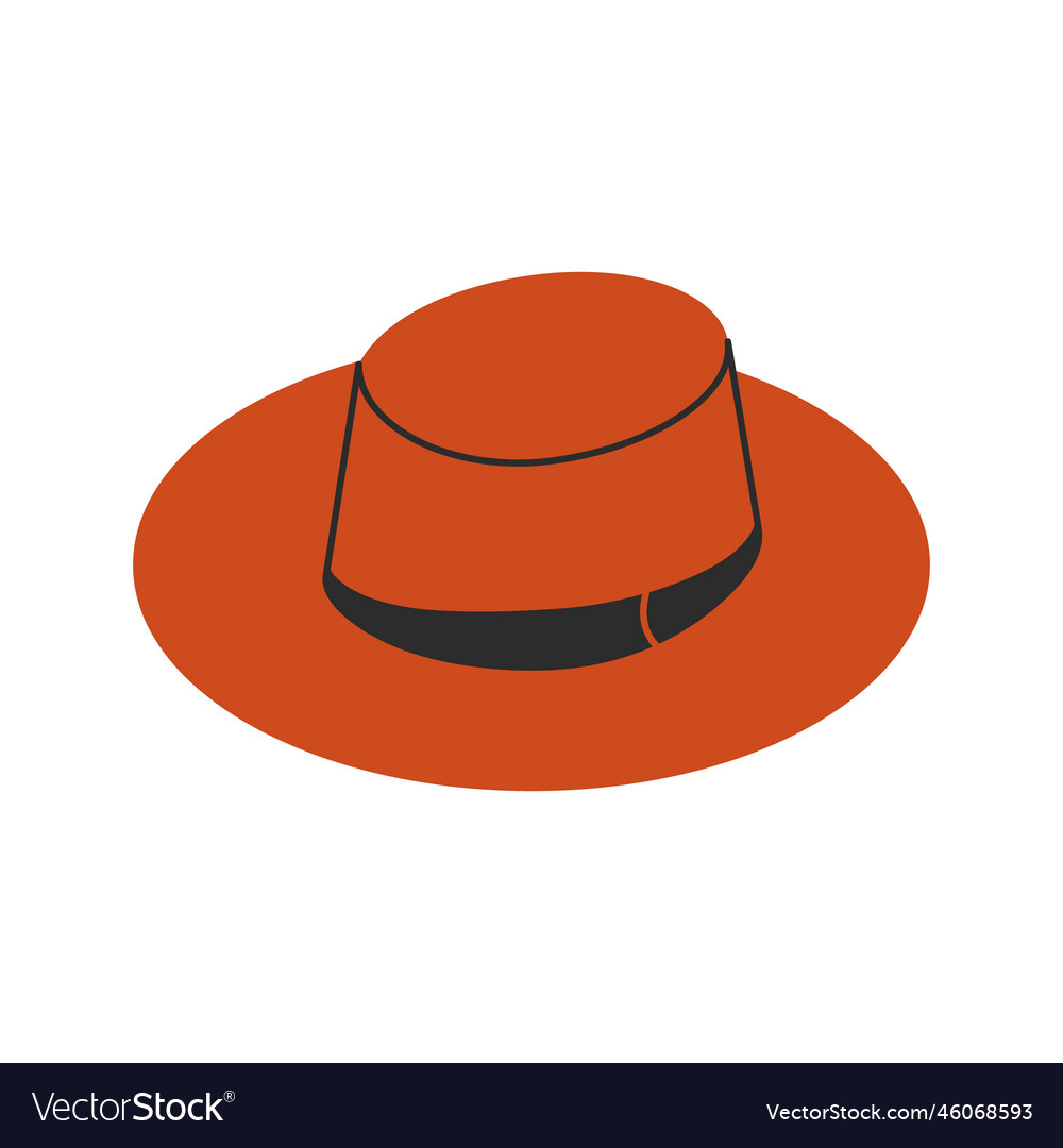 Stylish fedora hat elegant headwear with ribbon Vector Image