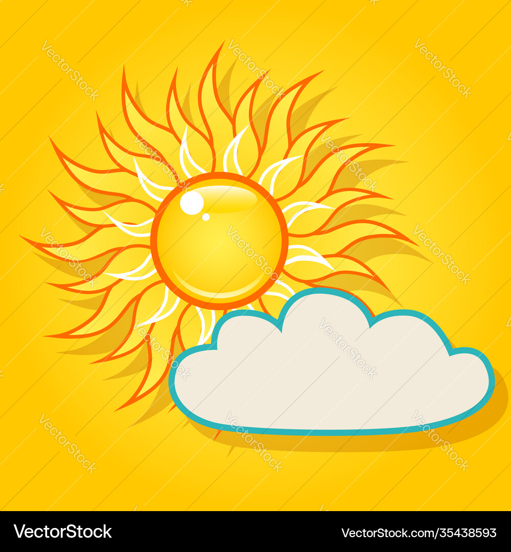 Sun in sky Royalty Free Vector Image - VectorStock