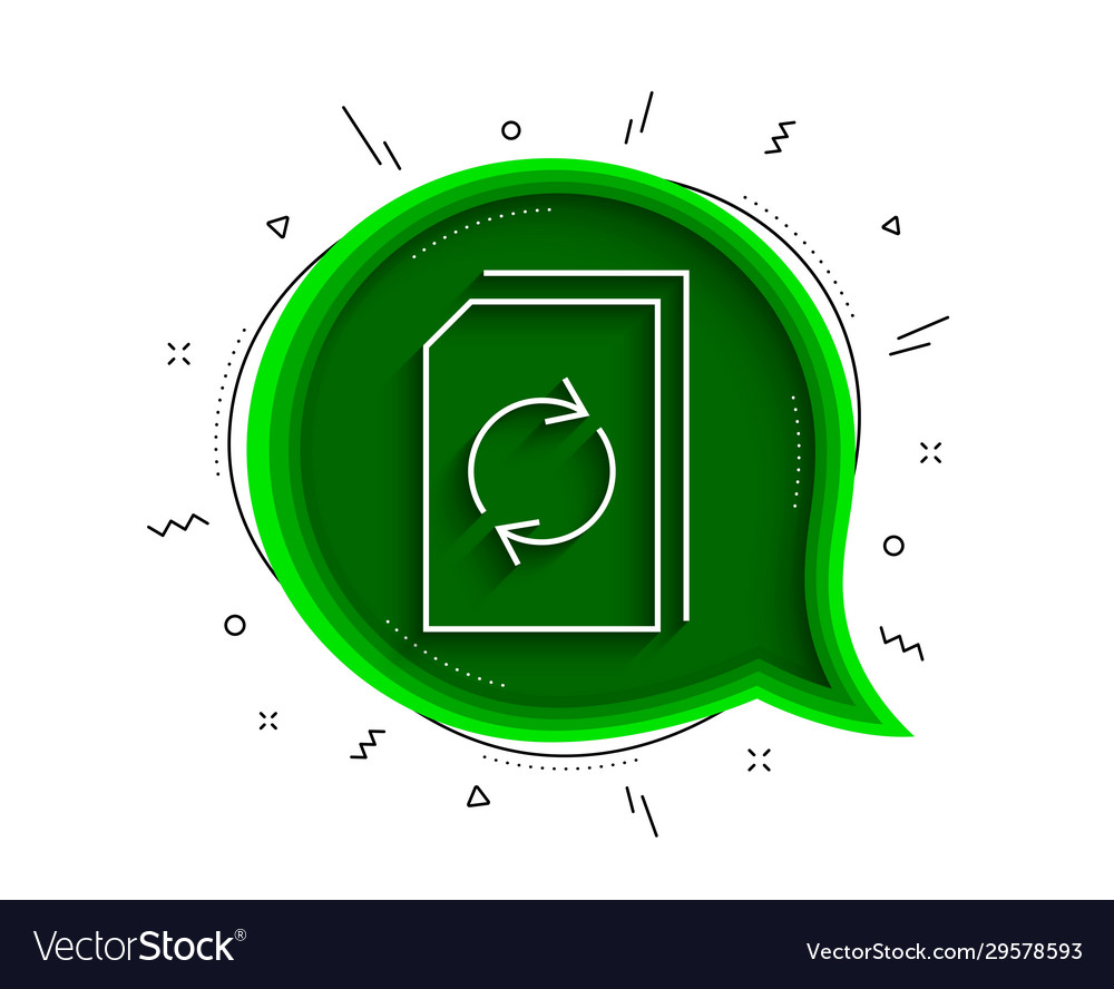 Update document line icon refresh file sign vector image Update document line icon refresh file sign