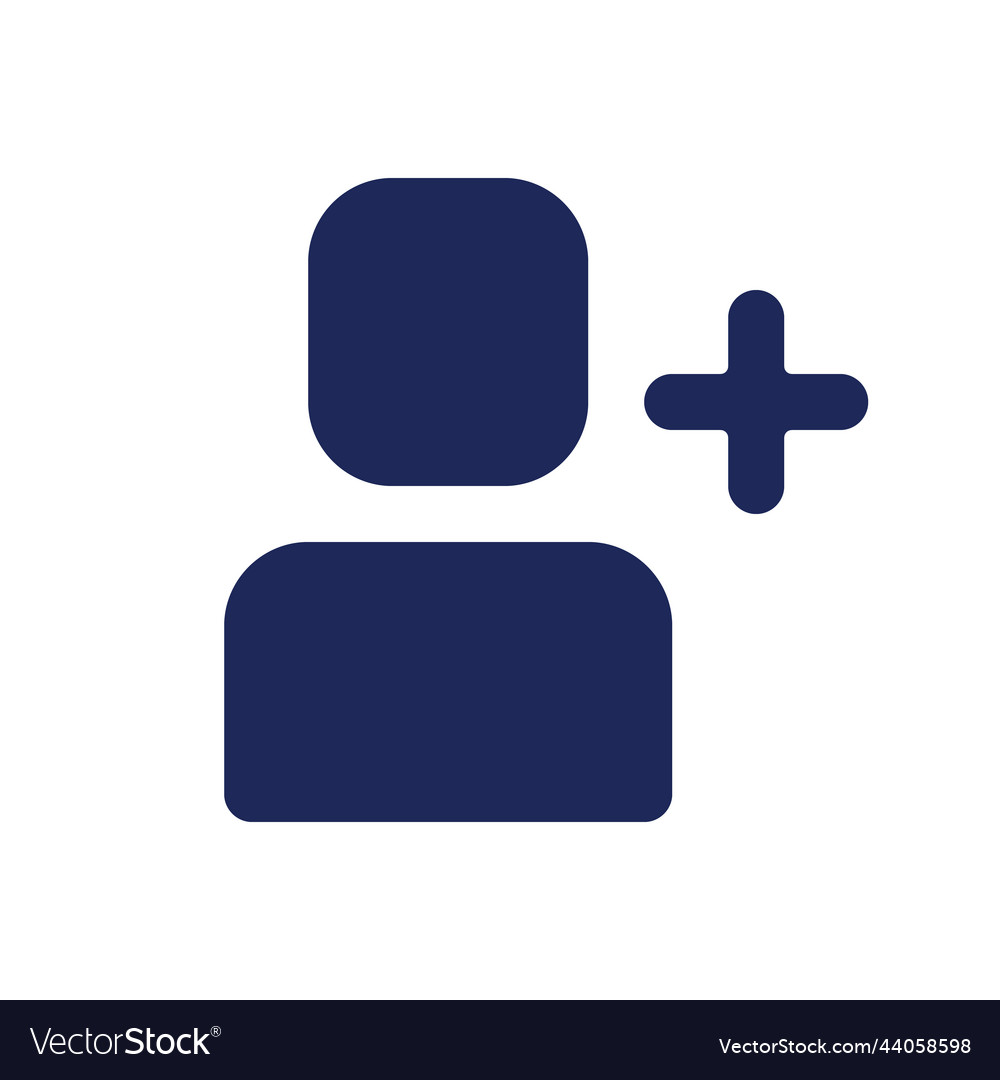 Add user black glyph ui icon Vector Image Add user black glyph ui icon