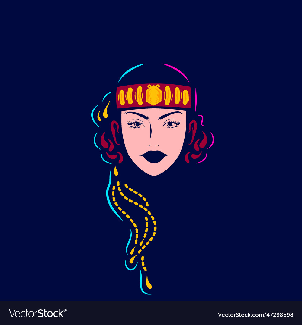 Batak people woman pop art logo colorful toba Vector Image