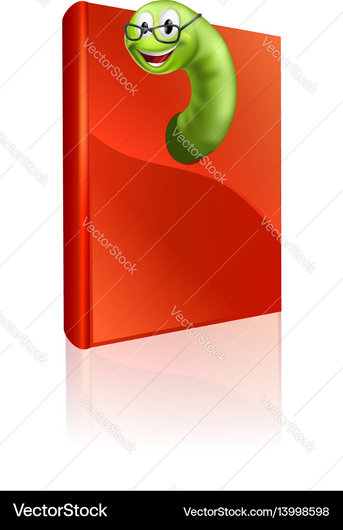 Book worm Royalty Free Vector Image - VectorStock