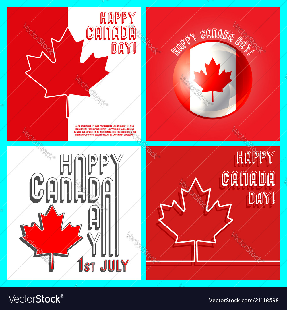 Canada day template set vector image Canada day template set