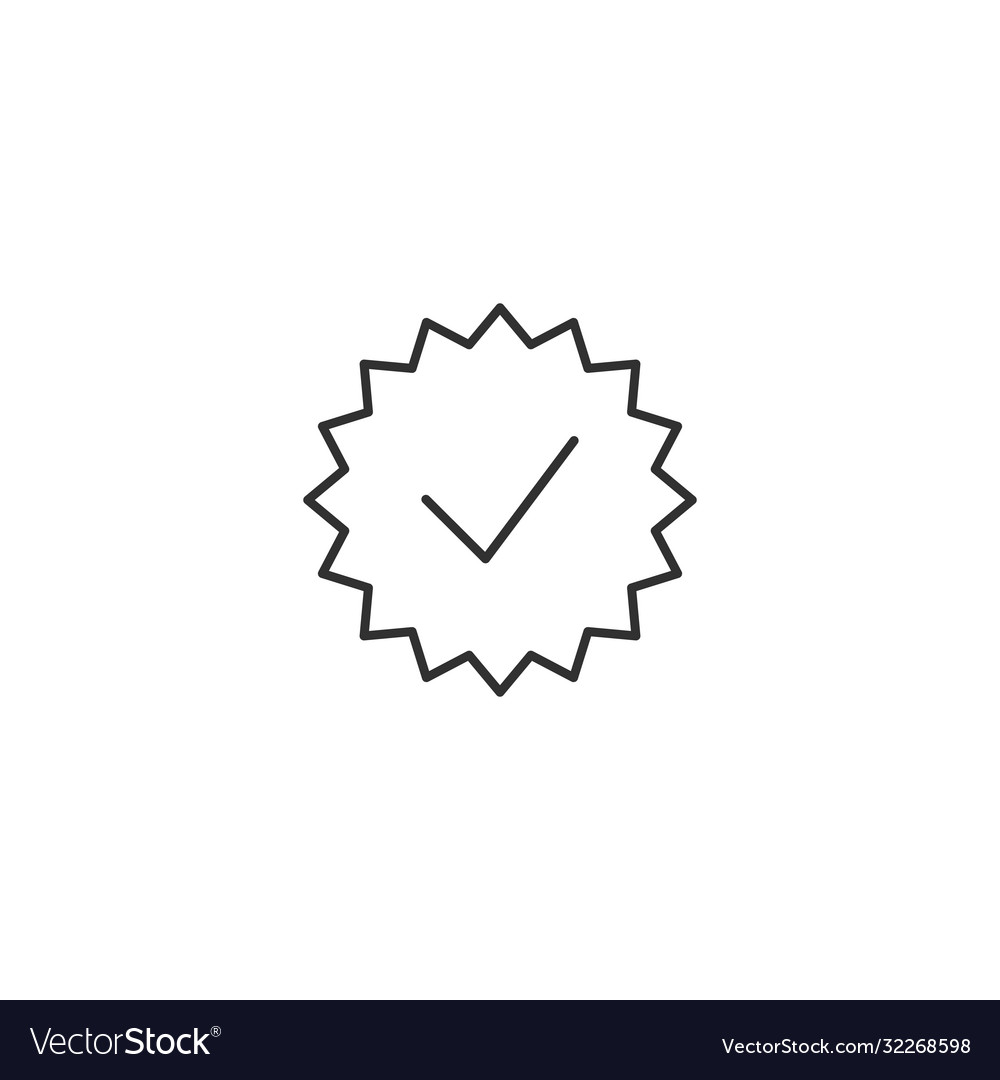 Check list button icon mark in round zigzag