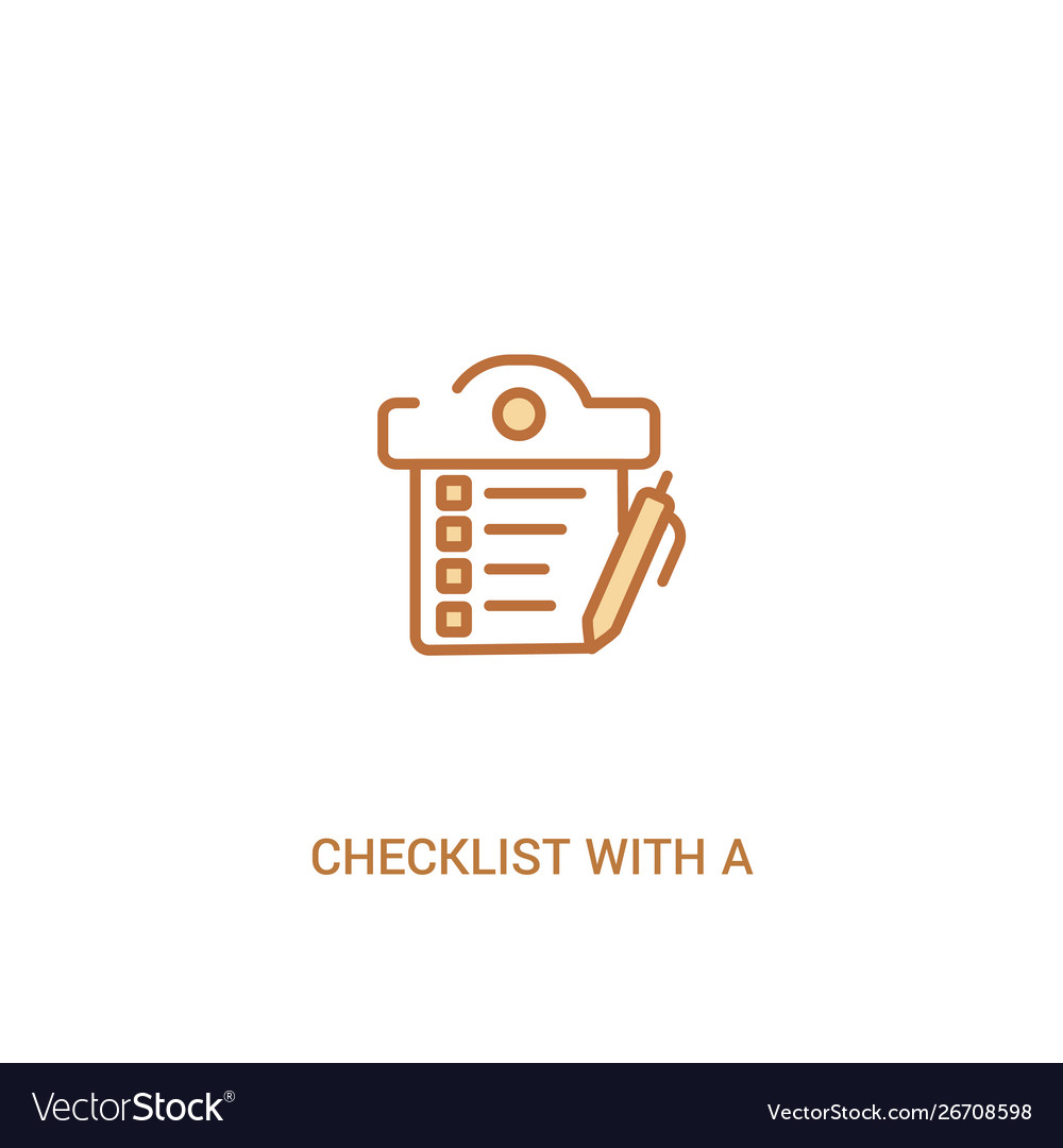 Checklist with a pencil concept 2 colored icon