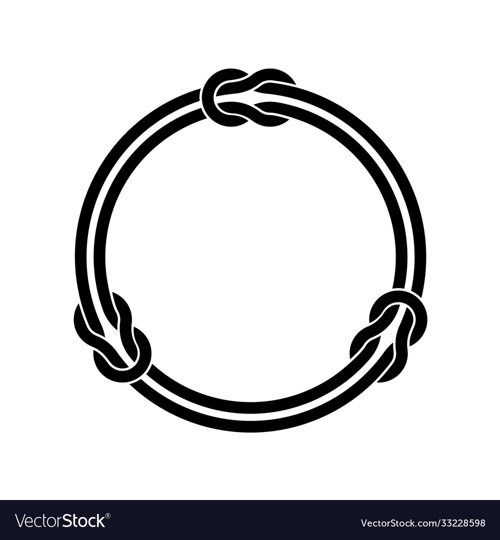 Circle frame with knots and two infinite even vector image Circle frame with knots and two infinite even