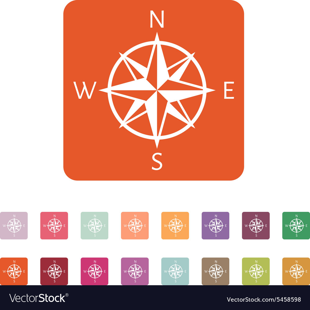 Compass icon navigation symbol flat
