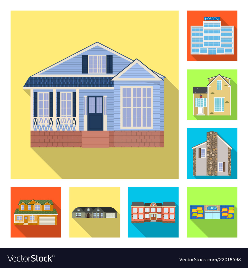 Design of building and front sign set