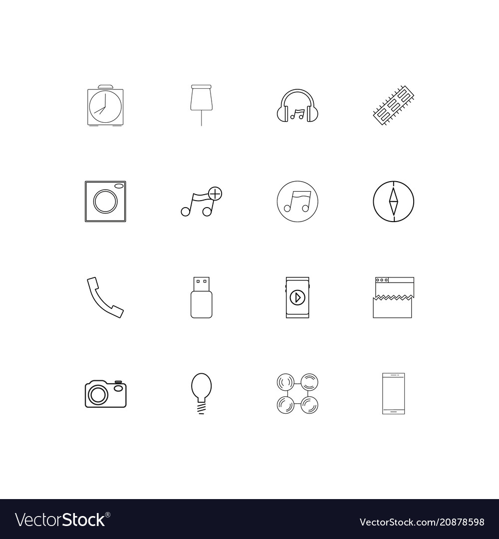 Devices linear thin icons set outlined simple