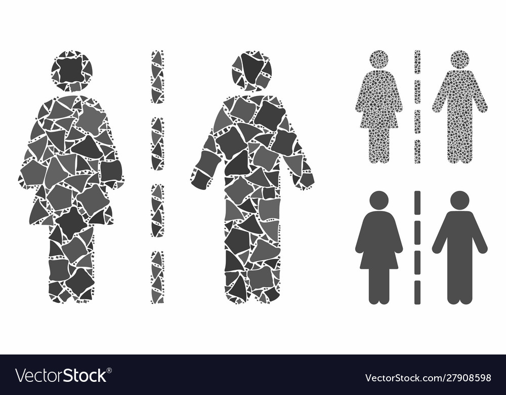 Divorce line composition icon humpy items vector image Divorce line composition icon humpy items