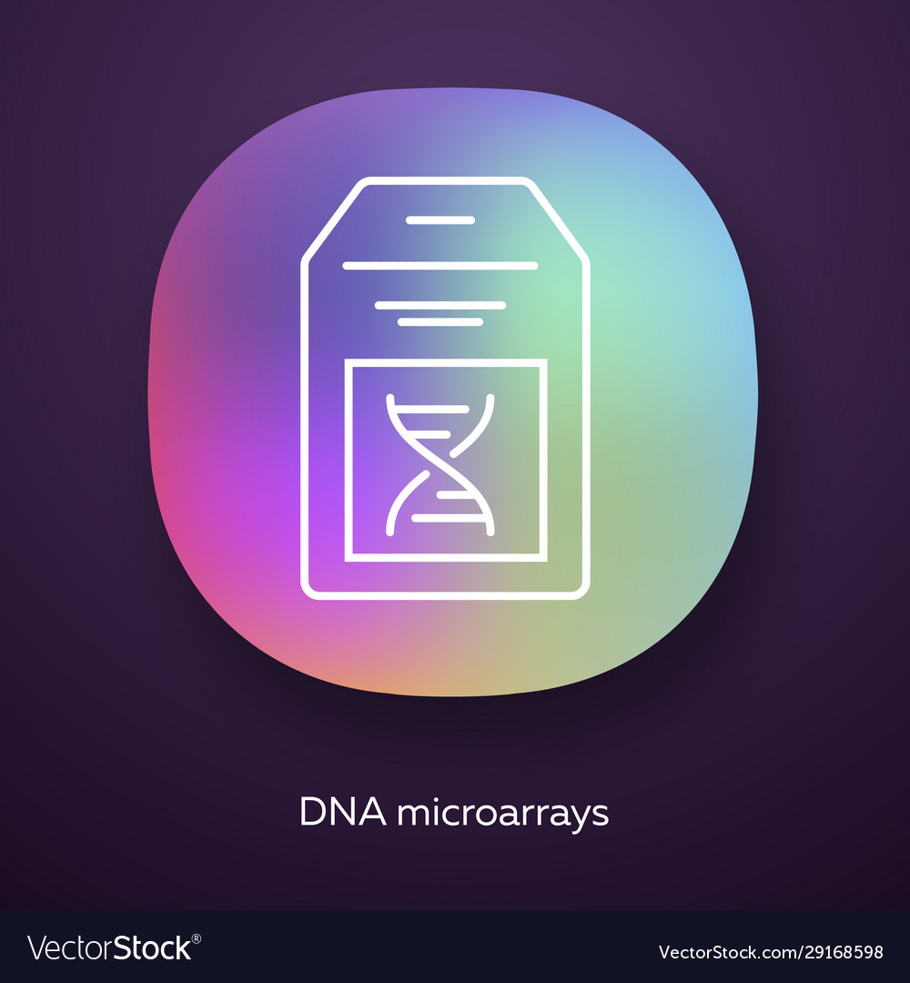 Dna microarray app icon chip microscopic