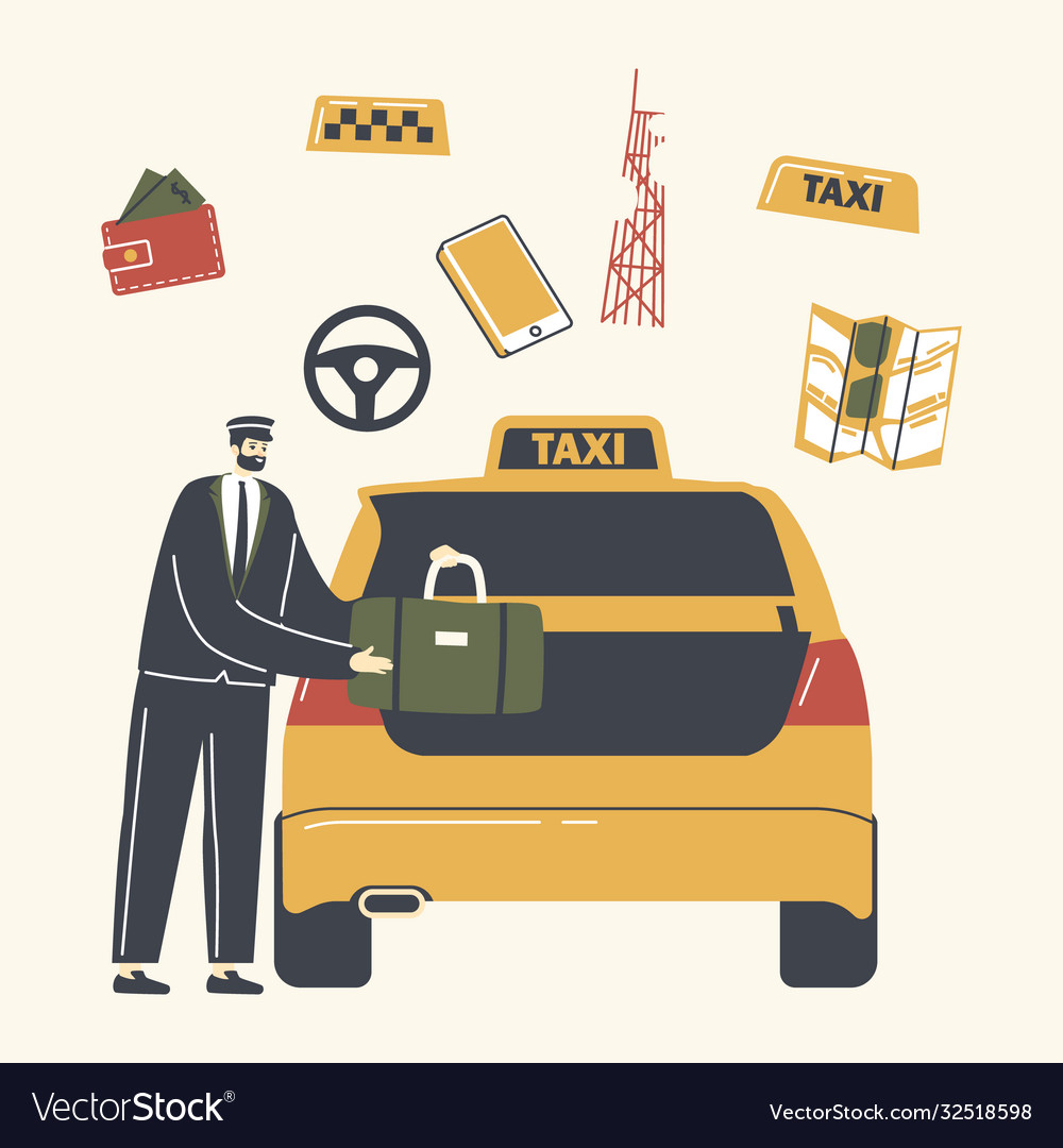 Experienced driver character in uniform and cap vector image Experienced driver character in uniform and cap